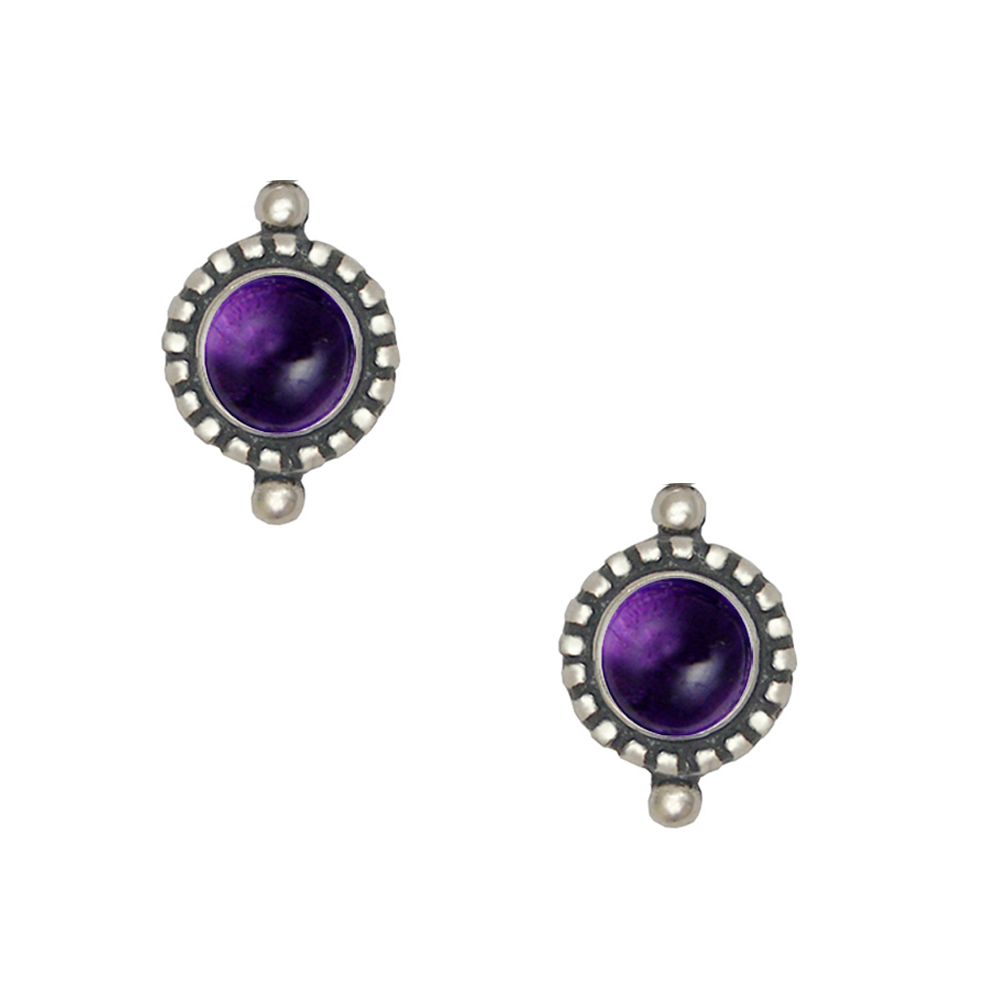 Sterling Silver Little Amethyst Post Stud Earrings